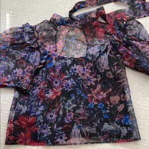 Maeve by Anthropologie Black floral Top